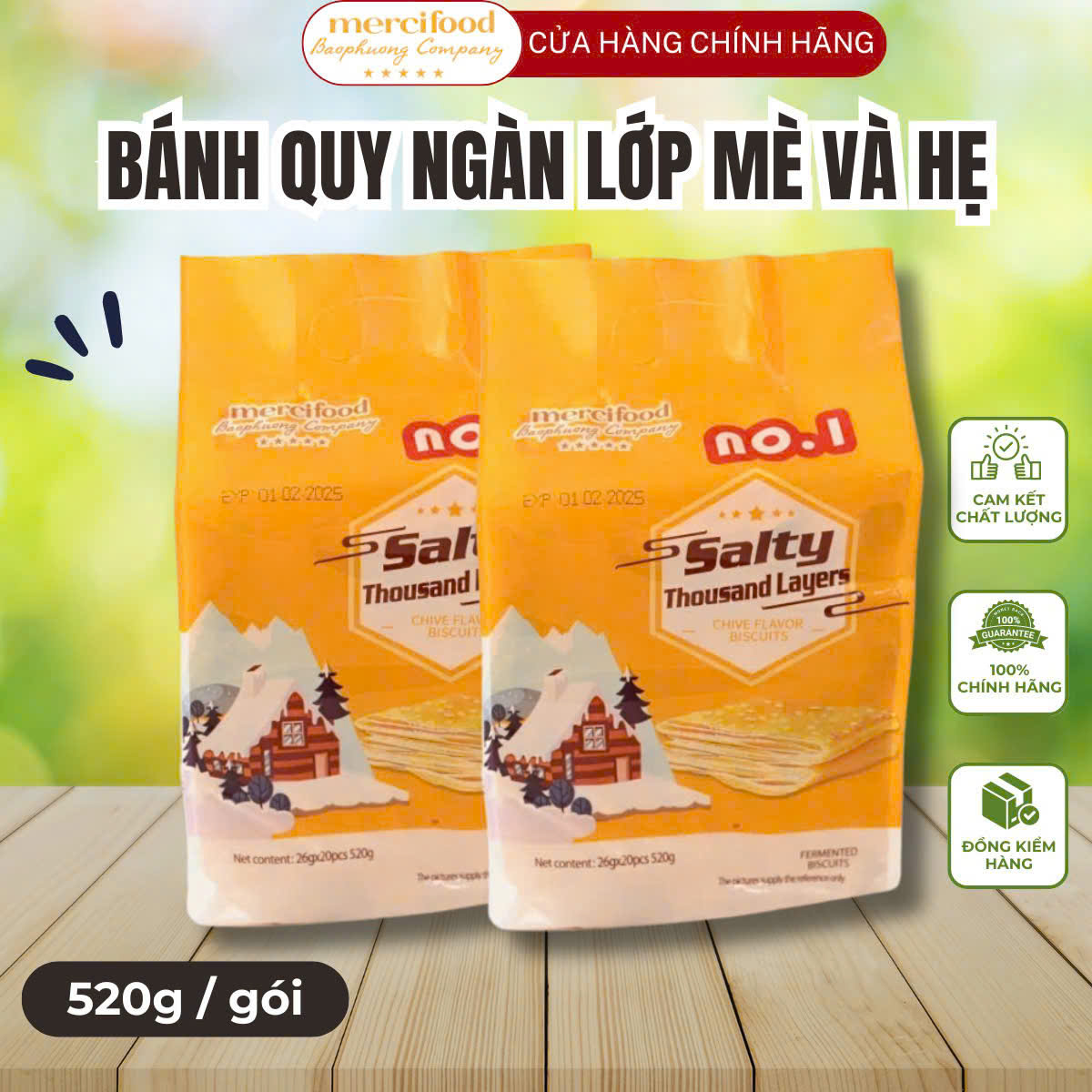 Bánh quy ngàn lớp ròn 15 * 520g