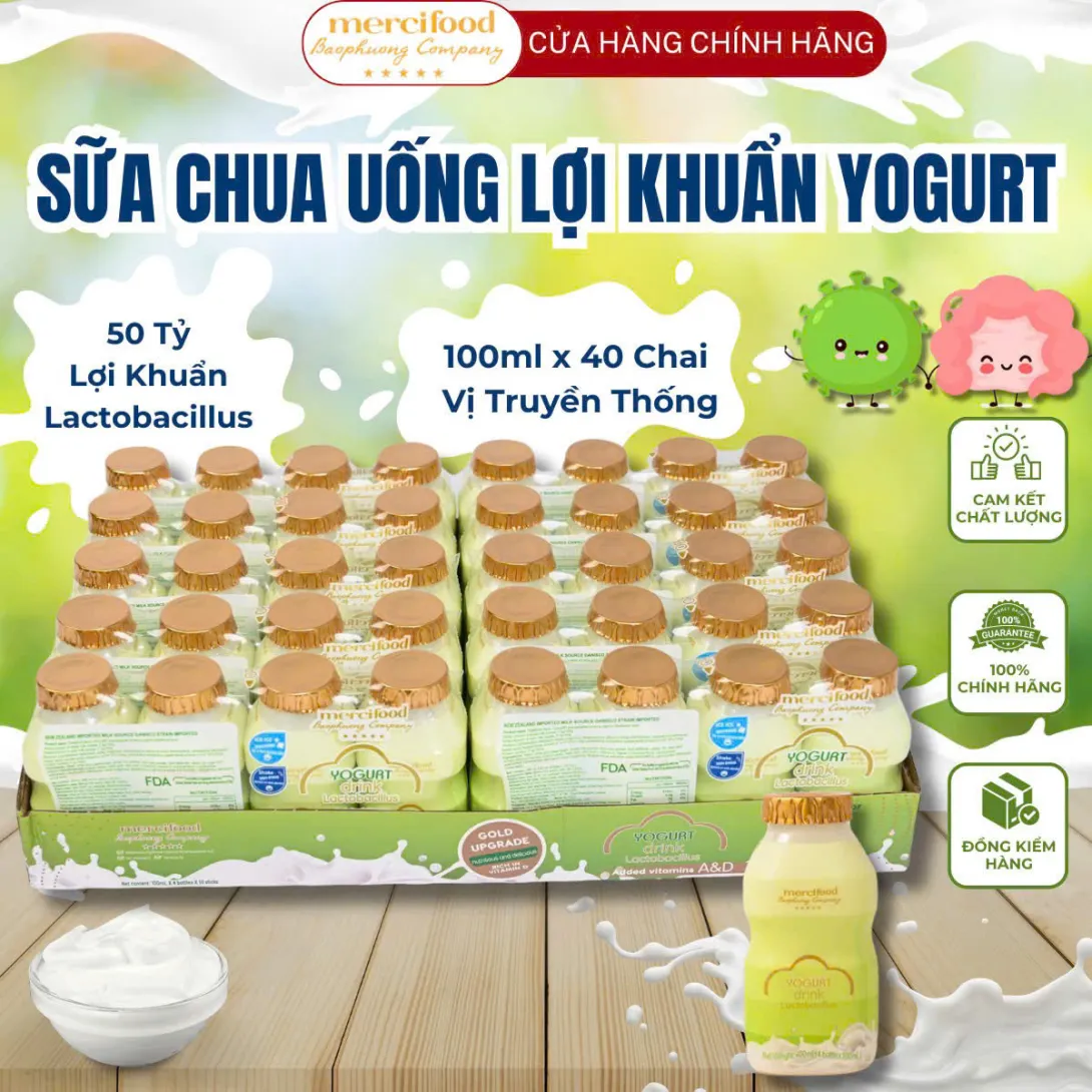 Sữa chua uống yogurt mercifood lợi khuẩn 100ml